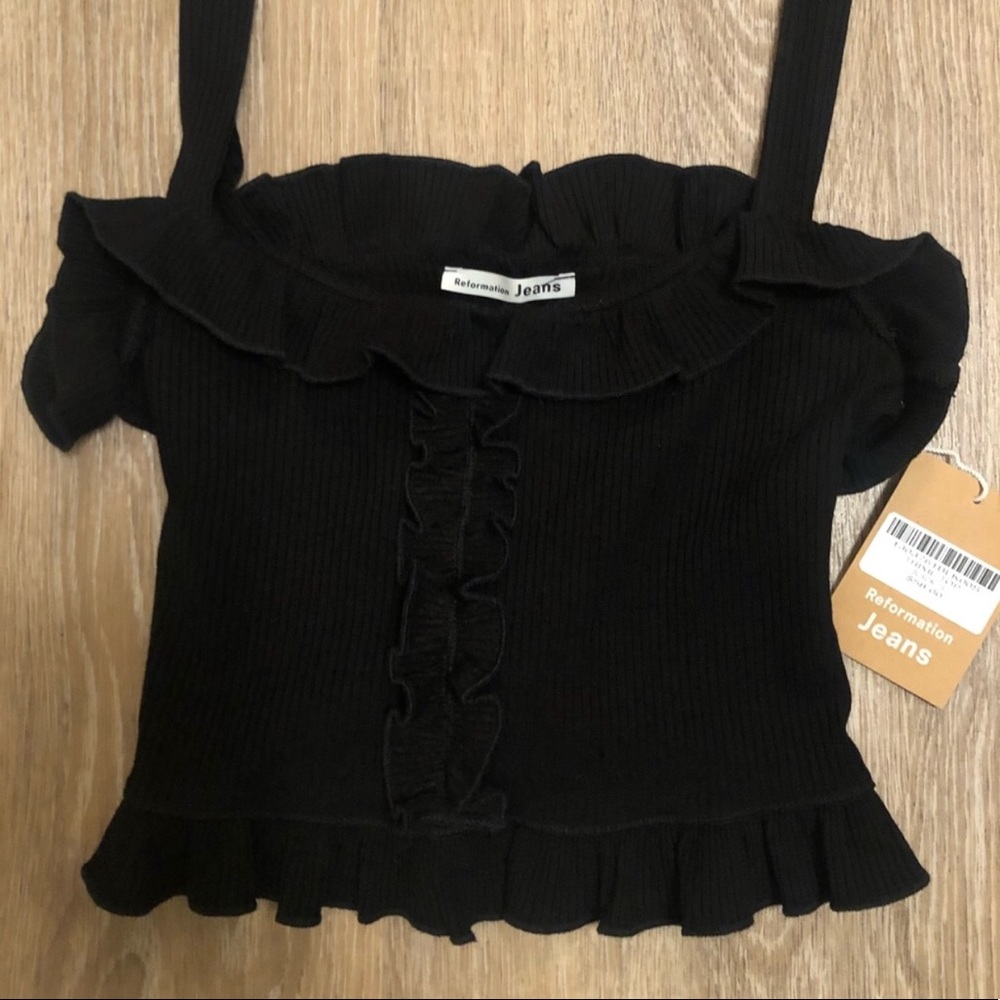 Unworn, Tags attached Reformation Black Top